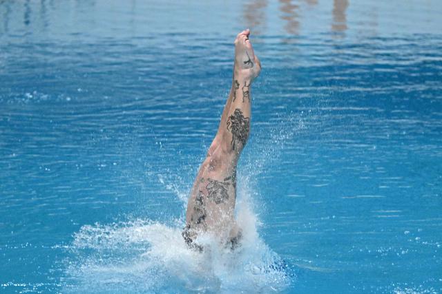 Australiaґs Cassiel Rousseau competes in the men’s 10m platform event at the World Aquatics Diving World Cup Super Finals in Beijing on May 3, 2026. (Photo by Pedro PARDO / AFP)
