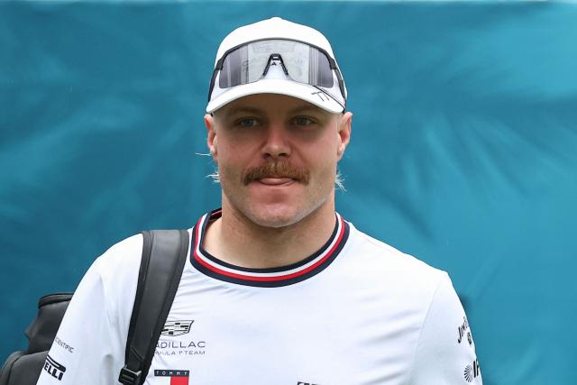 Cadillac's Finnish driver Valtteri Bottas arrives ahead of the 2026 Miami Formula One Grand Prix at Miami International Autodrome in Miami Gardens, Florida, on May 3, 2026. (Photo by CHARLY TRIBALLEAU / AFP)