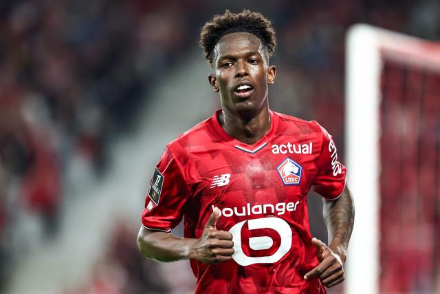 Lille's Portuguese forward #27 Felix Correia looks on during the French L1 football match between Lille LOSC and Le Havre AC at the Pierre Mauroy stadium in Villeneuve-d'Ascq, northern France, on May 3, 2026. (Photo by Sameer Al-DOUMY / AFP)