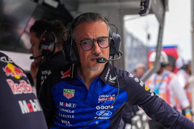 Red Bull Racing's British team principal Laurent Mekies monitors the race during the 2026 Miami Formula One Grand Prix at Miami International Autodrome in Miami Gardens, Florida, on May 3, 2026. (Photo by Rebecca Blackwell / POOL / AFP)