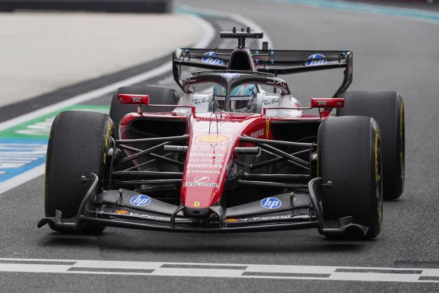 Ferrari's Monegasque driver Charles Leclerc drives onto the pits during the 2026 Miami Formula One Grand Prix at Miami International Autodrome in Miami Gardens, Florida, on May 3, 2026. (Photo by Rebecca Blackwell / POOL / AFP)