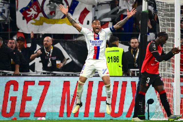 Lyon’s French midfielder #08 Corentin Tolisso reacts during the French L1 football match between Olympique Lyonnais and Rennes at the Groupama Stadium in Decines-Charpieu, central-eastern France, on May 3, 2026. (Photo by OLIVIER CHASSIGNOLE / AFP)