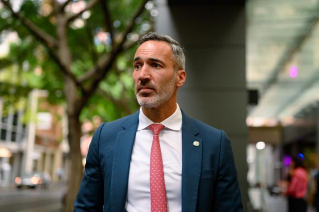 Alex Ryvchin, co-Chief Executive Officer of the Executive Council of Australian Jewry, attends the first hearing block of the Royal Commission on Antisemitism and Social Cohesion in Sydney on May 4, 2026. An Australian inquiry opened public hearings on May 4 into an antisemitic shooting that killed 15 people at a Jewish festival on Sydney's Bondi Beach. (Photo by GEORGE CHAN / AFP)