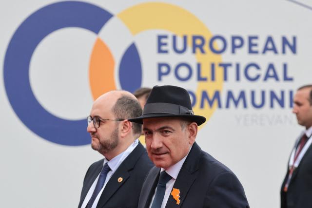 Armenia's Prime Minister Nikol Pashinyan arrives to attend the 8th European Political Community (EPC) summit in Yerevan on May 4, 2026. (Photo by Ludovic MARIN / AFP)