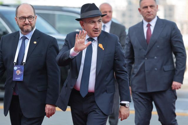 Armenia's Prime Minister Nikol Pashinyan arrives to attend the 8th European Political Community (EPC) summit in Yerevan on May 4, 2026. (Photo by Ludovic MARIN / AFP)