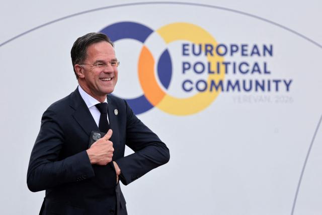 NATO Secretary General Mark Rutte arrives to attend the 8th European Political Community (EPC) summit in Yerevan on May 4, 2026. (Photo by Ludovic MARIN / AFP)