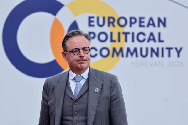 Belgium's Prime Minister Bart De Wever arrives to attend the 8th European Political Community (EPC) summit in Yerevan on May 4, 2026. (Photo by Ludovic MARIN / AFP)