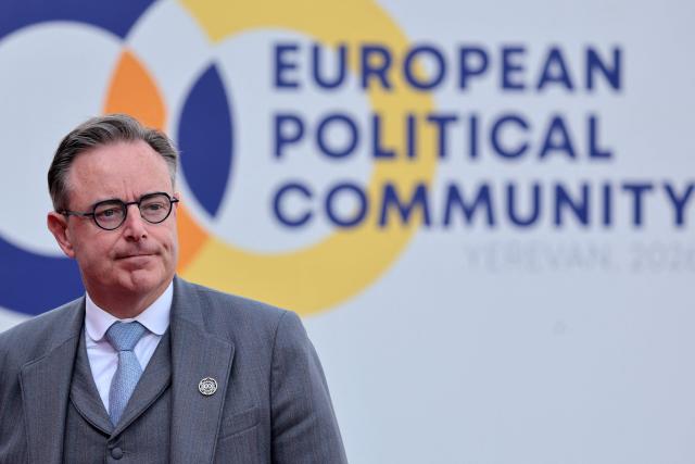 Belgium's Prime Minister Bart De Wever arrives to attend the 8th European Political Community (EPC) summit in Yerevan on May 4, 2026. (Photo by Ludovic MARIN / AFP)