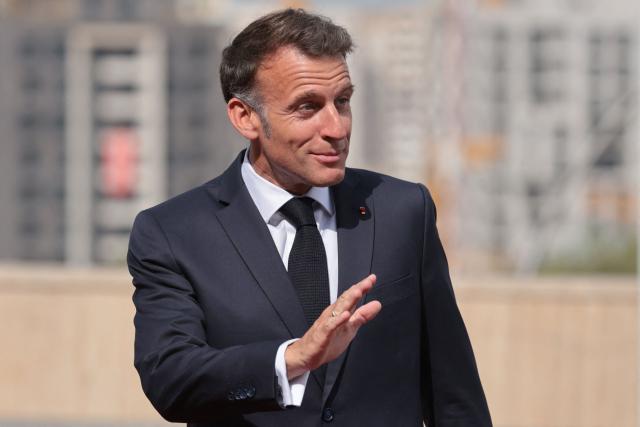 France's President Emmanuel Macron arrives to attend the 8th European Political Community (EPC) summit in Yerevan on May 4, 2026. (Photo by Ludovic MARIN / AFP)