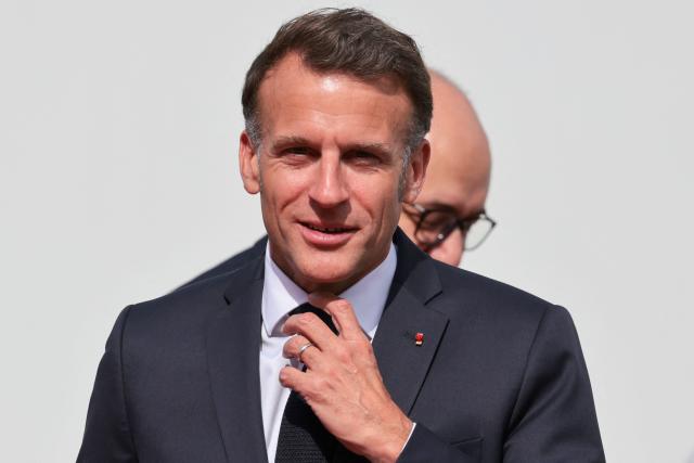 France's President Emmanuel Macron arrives to attend the 8th European Political Community (EPC) summit in Yerevan on May 4, 2026. (Photo by Ludovic MARIN / AFP)