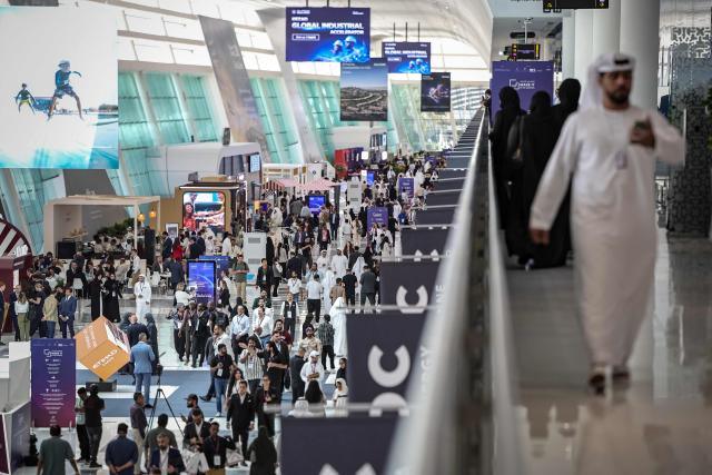 A general view shows the 5th edition of "Make it in the Emirates" in Abu Dhabi on May 4, 2026. (Photo by FADEL SENNA / AFP)