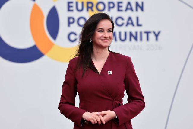 Lithuania's Prime Minister Inga Ruginiene arrives to attend the 8th European Political Community (EPC) summit in Yerevan on May 4, 2026. (Photo by Ludovic MARIN / AFP)