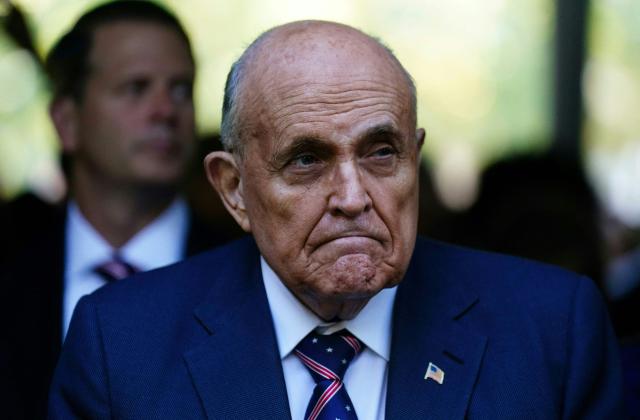 (FILES) former New York City Mayor Rudy Giuliani attends a remembrance ceremony on the 23rd anniversary of the September 11 terror attack on the World Trade Center at Ground Zero, in New York City on September 11, 2024. Former New York mayor Rudy Giuliani is hospitalized in "critical but stable condition," his spokesman said on May, 2026, without disclosing what ails the 81-year-old former politician. (Photo by Adam GRAY / AFP)