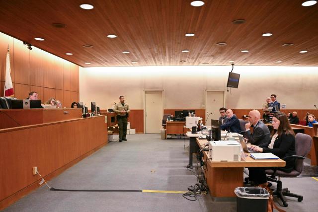 Judge Matthew Nemerson (L) presides during the arraignment of US singer Britney Spears in her DUI case at the Ventura County Superior Court in Ventura, California, on May 4, 2026. Also pictured at table at right are Ventura County prosecutor Andrew Sullivant (2R) and Michael Goldstein (2L), attorney for Britney Spears. Pop star Britney Spears on April 30 was charged with driving under the influence of alcohol and drugs, prosecutors outside Los Angeles said -- but she could avoid jail time with a plea deal. (Photo by Frederic J. Brown / POOL / AFP)