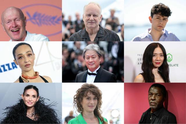 (COMBO) This combination of File pictures created on May 4, 2026 shows (clockwise from top left) British screenwriter Paul Laverty during a press conference for the film "Sorry We Missed You" at the 72nd edition of the Cannes Film Festival in Cannes, southern France, on May 17, 2019, Swedish actor Stellan Skarsgard during a photocall for the film "Affeksjonsverdi" (Sentimental Value) at the 78th edition of the Cannes Film Festival in Cannes, southern France, on May 22, 2025, Chilean director and screenwriter Diego Cespedes  during a photo session at the 78th edition of the Cannes Film Festival in Cannes, southern France, on May 15, 2025, Chinese director Chloe Zhao at the 37th Annual Producers Guild Awards at Fairmont Century Plaza in Los Angeles on February 28, 2026, Ivorian actor Isaach De Bankole during a photo session in Paris, on September 16, 2025, Belgian director Laura Wandel during a photocall for the film "Playground" (Un Monde) as part of the Un Certain Regard selection at the 74th edition of the Cannes Film Festival, southern France, on July 8, 2021, US actress Demi Moore at the Vanity Fair Oscar Party at the Los Angeles County Museum of Art (LACMA) in Los Angeles on March 15, 2026, Ethiopian-irish actress Ruth Negga at the Film Independent Spirit Awards 40th annual ceremony in Santa Monica, California, February 22, 2025, and (C) South Korean director Park Chan-Wook at the screening of the film "The Innocent (L'Innocent)" during the 75th edition of the Cannes Film Festival in Cannes, southern France, on May 24, 2022. Hollywood star Demi Moore, Oscar-winning Chinese filmmaker Chloé Zhao and Swedish actor Stellan Skarsgard are among the members of the jury for the 79th Cannes Film Festival, which will be chaired by South Korean director Park Chan-wook, organisers announced on May 4, 2026. The jury, which also includes Ken Loach's longtime screenwriter Paul Laverty and Ivorian-American actor Isaach de Bankolé, will be responsible for awarding the Palme dOr