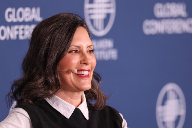 Michigan Governor Gretchen Whitmer speaks during the 29th annual Milken Institute Global Conference at the Beverly Hilton in Beverly Hills, California on May 4, 2025. (Photo by Patrick T. Fallon / AFP)