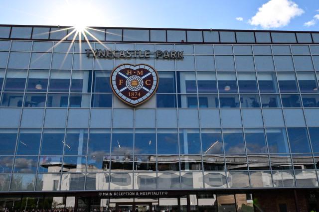 This general view shows the exterior of Tynecastle Stadium before the start of the Scottish Premiership football match between Hearts and Rangers in Edinburgh on May 4, 2026. Hearts are hoping to become the first club other than Celtic and Rangers to win the Scottish crown since Aberdeen in 1985. (Photo by ANDY BUCHANAN / AFP)