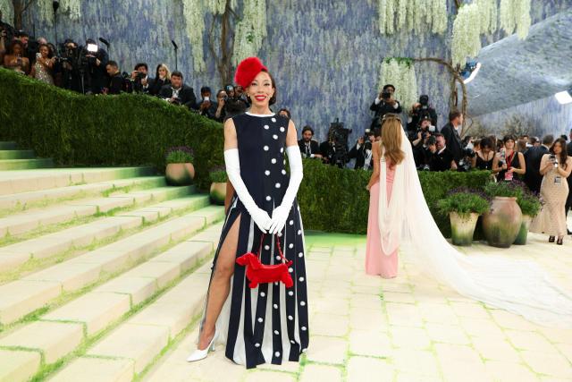 US painter Amy Sherald arrives for the 2026 Met Gala celebrating "Costume Art" at the Metropolitan Museum of Art on May 4, 2026, in New York. (Photo by Angela Weiss / AFP)