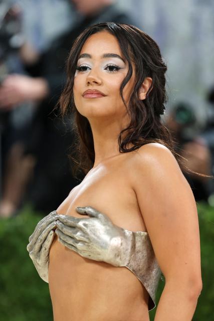 French youtuber Lena Mahfouf arrives for the 2026 Met Gala celebrating "Costume Art" at the Metropolitan Museum of Art, in New York, on May 4, 2026. (Photo by Angela Weiss / AFP)