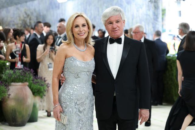 Gillian Miniter and Sylvester Miniter arrive for the 2026 Met Gala celebrating "Costume Art" at the Metropolitan Museum of Art, in New York, on May 4, 2026. (Photo by Angela Weiss / AFP)
