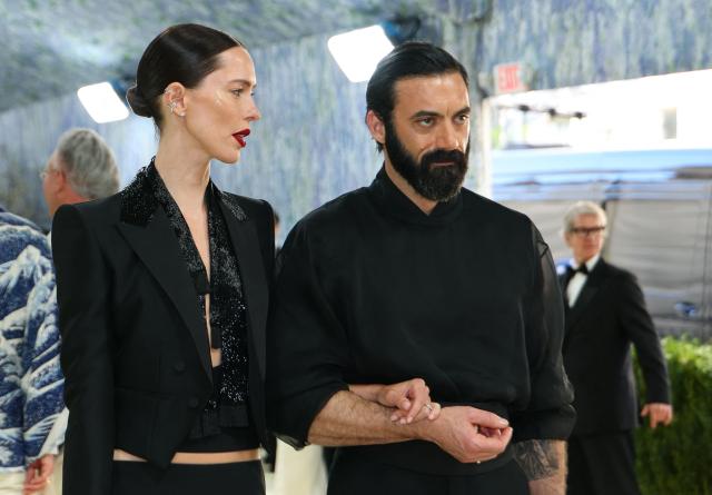 US actress Rebecca Hall and US actor Morgan Spector arrive for the 2026 Met Gala celebrating "Costume Art" at the Metropolitan Museum of Art, in New York, on May 4, 2026. (Photo by ANGELA WEISS / AFP)