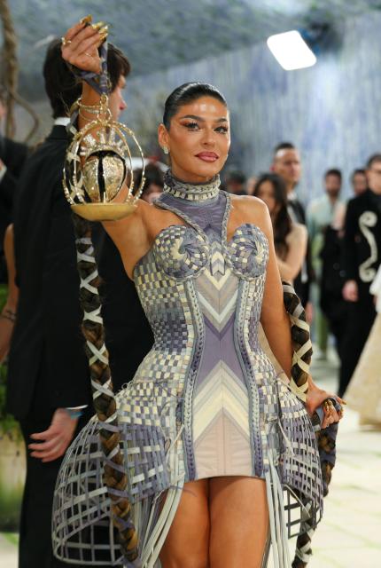 Socialite Sabrina Harrison arrives for the 2026 Met Gala celebrating "Costume Art" at the Metropolitan Museum of Art, in New York, on May 4, 2026. (Photo by ANGELA WEISS / AFP)
