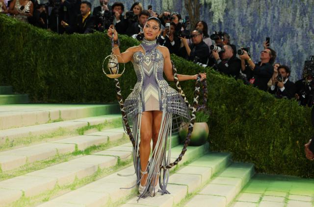 Socialite Sabrina Harrison arrives for the 2026 Met Gala celebrating "Costume Art" at the Metropolitan Museum of Art, in New York, on May 4, 2026. (Photo by ANGELA WEISS / AFP)