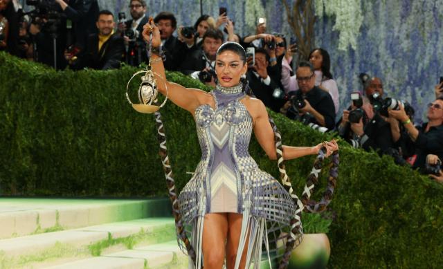 Socialite Sabrina Harrison arrives for the 2026 Met Gala celebrating "Costume Art" at the Metropolitan Museum of Art, in New York, on May 4, 2026. (Photo by ANGELA WEISS / AFP)