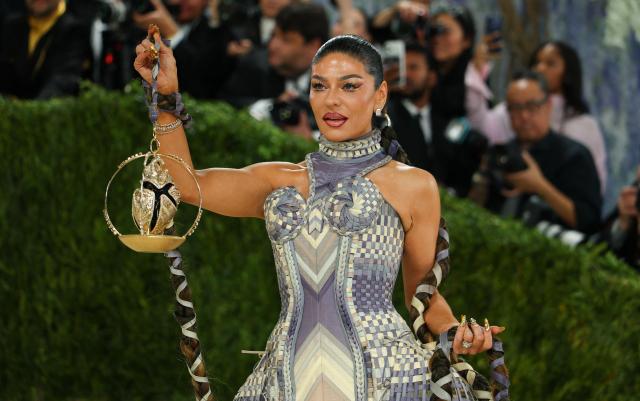 Socialite Sabrina Harrison arrives for the 2026 Met Gala celebrating "Costume Art" at the Metropolitan Museum of Art, in New York, on May 4, 2026. (Photo by ANGELA WEISS / AFP)