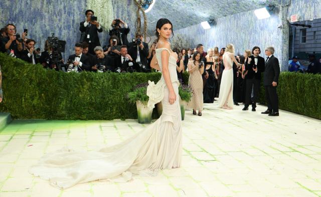 US model Kendall Jenner arrives for the 2026 Met Gala celebrating "Costume Art" at the Metropolitan Museum of Art, in New York, on May 4, 2026. (Photo by ANGELA WEISS / AFP)