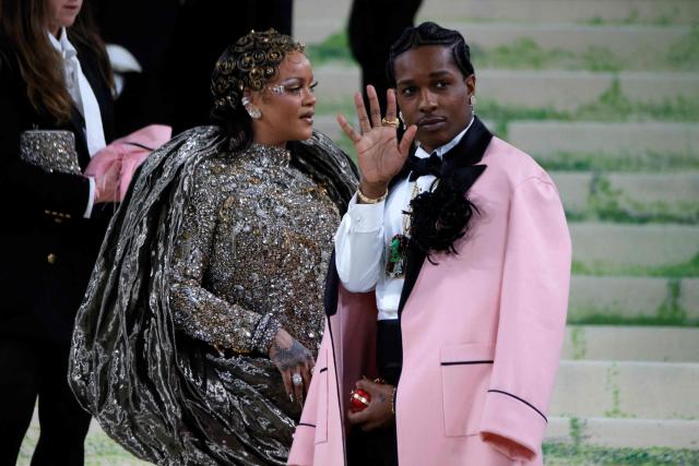 Barbadian singer and actress Rihanna and US rapper ASAP Rocky arrive for the 2026 Met Gala celebrating "Costume Art" at the Metropolitan Museum of Art, in New York, on May 4, 2026. (Photo by Leonardo MUNOZ / AFP)