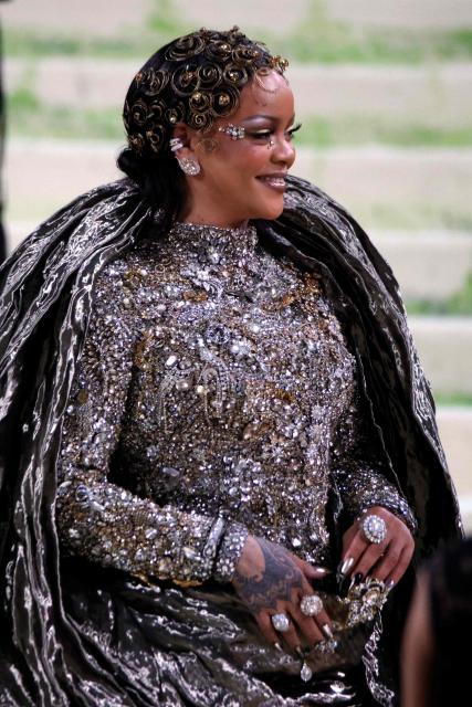 Barbadian singer and actress Rihanna arrives for the 2026 Met Gala celebrating "Costume Art" at the Metropolitan Museum of Art, in New York, on May 4, 2026. (Photo by Leonardo MUNOZ / AFP)
