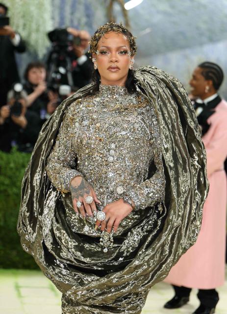 Barbadian singer and actress Rihanna arrives for the 2026 Met Gala celebrating "Costume Art" at the Metropolitan Museum of Art, in New York, on May 4, 2026. (Photo by ANGELA WEISS / AFP)