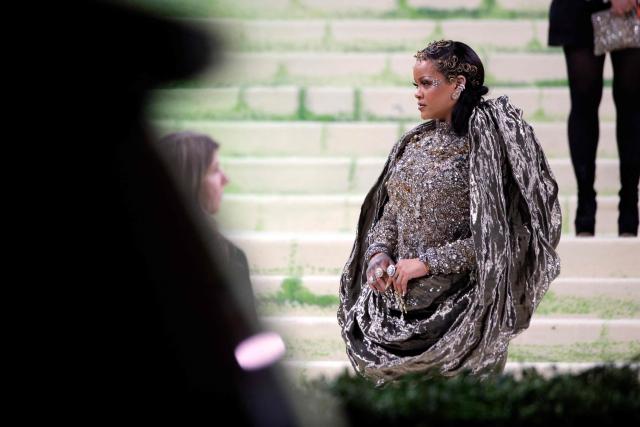 Barbadian singer and actress Rihanna arrives for the 2026 Met Gala celebrating "Costume Art" at the Metropolitan Museum of Art, in New York, on May 4, 2026. (Photo by Leonardo MUNOZ / AFP)