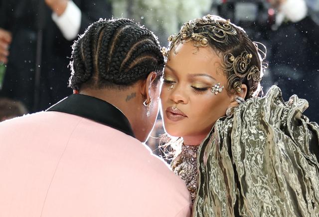 TOPSHOT - Barbadian singer and actress Rihanna and US rapper ASAP Rocky arrive for the 2026 Met Gala celebrating "Costume Art" at the Metropolitan Museum of Art, in New York, on May 4, 2026. (Photo by ANGELA WEISS / AFP)