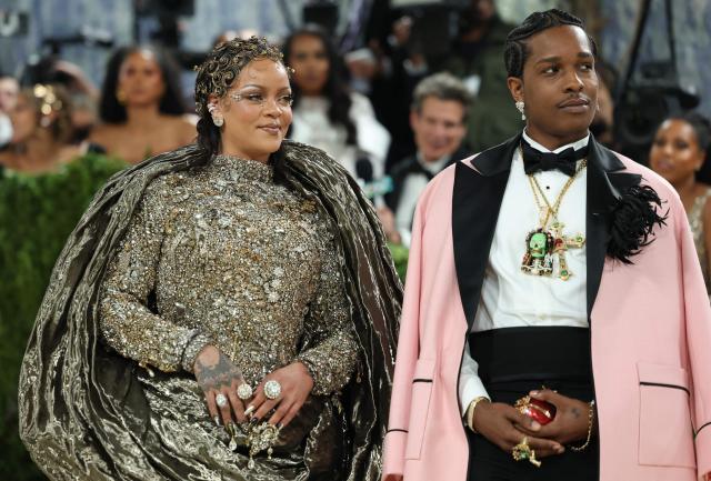Barbadian singer and actress Rihanna and US rapper ASAP Rocky arrive for the 2026 Met Gala celebrating "Costume Art" at the Metropolitan Museum of Art, in New York, on May 4, 2026. (Photo by ANGELA WEISS / AFP)