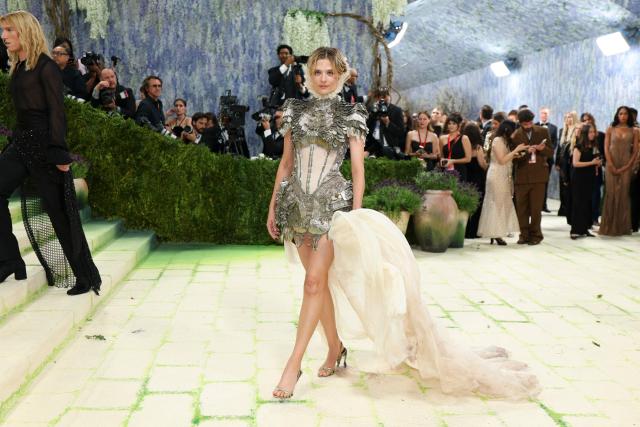 US actress Louisa Jacobson arrives for the 2026 Met Gala celebrating "Costume Art" at the Metropolitan Museum of Art, in New York, on May 4, 2026. (Photo by Angela Weiss / AFP)