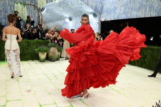 Dutch model Imaan Hammam arrives for the 2026 Met Gala celebrating "Costume Art" at the Metropolitan Museum of Art, in New York, on May 4, 2026. (Photo by Angela Weiss / AFP)