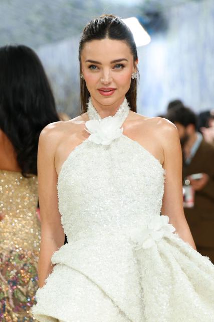 Australian model Miranda Kerr arrives for the 2026 Met Gala celebrating "Costume Art" at the Metropolitan Museum of Art, in New York, on May 4, 2026. (Photo by Angela Weiss / AFP)