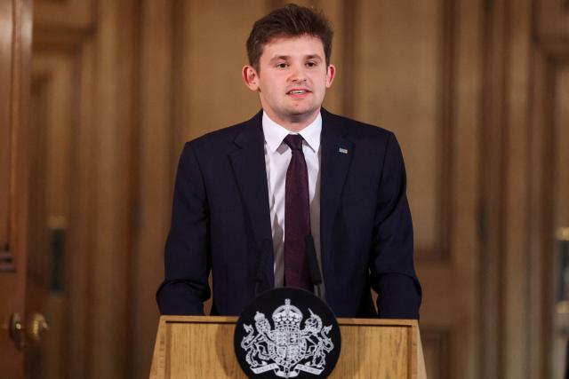 President of the Union of Jewish Students Louis Danker speaks during a meeting with leaders from across society at Downing Street in central London on May 5, 2026, to call for action on antisemitism following a recent surge in incidents in Jewish communities around the country. (Photo by Hannah McKay / POOL / AFP)