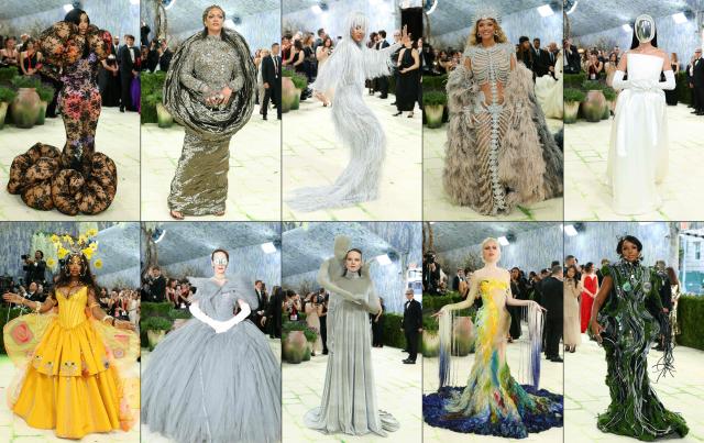 TOPSHOT - (COMBO) This combination of pictures created on May 5, 2026 shows (L to R, top to bottom) US rapper Cardi B, Barbadian singer Rihanna, US artist Teyana Taylor, US musician Beyonce, US singer-songwriter Katy Perry, US singer Sza, US actress Sarah Paulson, US theater producer Jordan Roth, US influencer Emma Chamberlain and US singer-Songwriter Janelle Monae arrivig for the 2026 Met Gala to celebrate "Costume Art" at the Metropolitan Museum of Art, in New York, on May 4, 2026. (Photo by Angela Weiss / AFP)