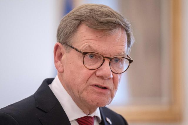 German Foreign Minister Johann Wadephul speaks during a press conference with Greek Foreign Minister at the Ministry of Foreign Affairs in Athens, on May 4, 2026. (Photo by Angelos TZORTZINIS / AFP)