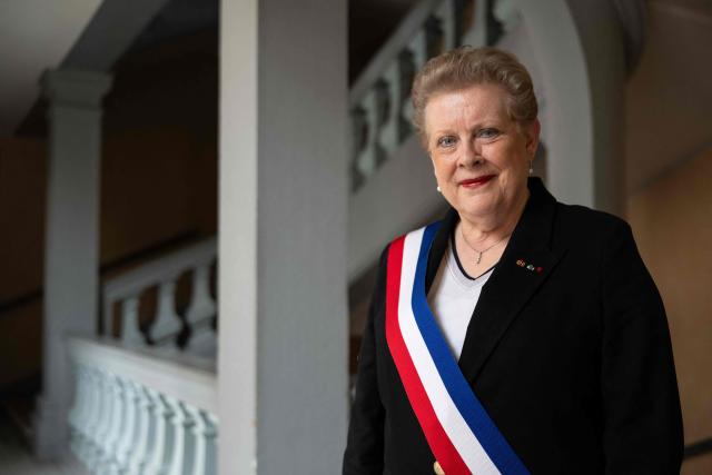 Strasbourg's Mayor and President of the Strasbourg Eurometropole, Catherine Trautmann, poses at the city hall on May 5, 2026. (Photo by SEBASTIEN BOZON / AFP)