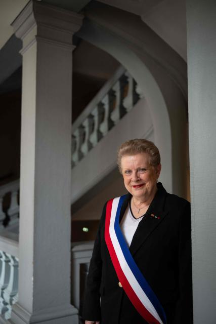 Strasbourg's Mayor and President of the Strasbourg Eurometropole, Catherine Trautmann, poses at the city hall on May 5, 2026. (Photo by SEBASTIEN BOZON / AFP)