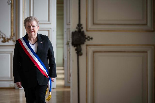Strasbourg's Mayor and President of the Strasbourg Eurometropole, Catherine Trautmann, poses at the city hall on May 5, 2026. (Photo by SEBASTIEN BOZON / AFP)