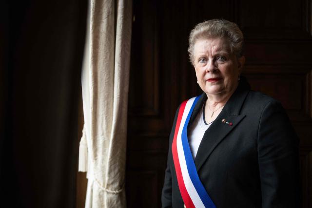 Strasbourg's Mayor and President of the Strasbourg Eurometropole, Catherine Trautmann, poses at the city hall on May 5, 2026. (Photo by SEBASTIEN BOZON / AFP)