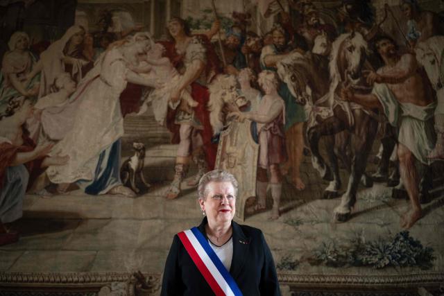 Strasbourg's Mayor and President of the Strasbourg Eurometropole, Catherine Trautmann, poses at the city hall on May 5, 2026. (Photo by SEBASTIEN BOZON / AFP)