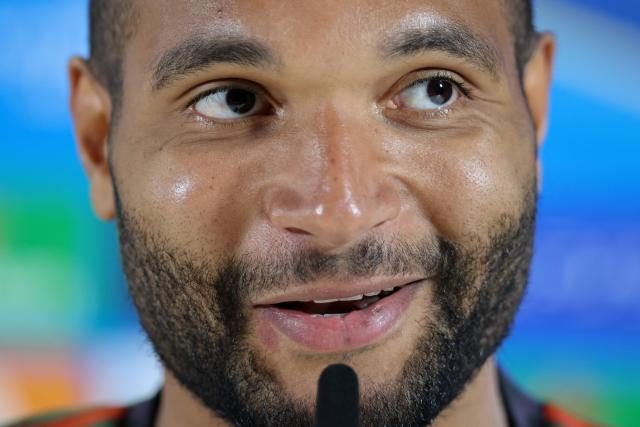 Bayern Munich's German defender #04 Jonathan Tah addresses a press conference in Munich, southern Germany on May 5, 2026, the eve of their UEFA Champions League second-leg, semi-final football match against Paris Saint-Germain (PSG). (Photo by Alexandra BEIER / AFP)