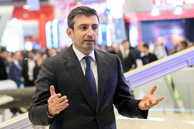 Turkey's defence company Baykar's Chief technology officer (CTO) Selcuk Bayraktar talks to journalists to present new drones during the opening day of the SAHA EXPO 2024, an International Defence and Aerospace exhibition, in Istanbul on May 5, 2026. (Photo by Yasin AKGUL / AFP)