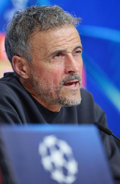 Paris Saint-Germain's Spanish head coach Luis Enrique addresses a press conference at the Allianz Arena in Munich, southern Germany on May 5, 2026, the eve of the UEFA Champions League second-leg, semi-final football match against FC Bayern Munich. (Photo by Alexandra BEIER / AFP)